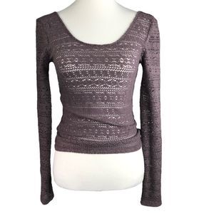 American Eagle Outfitters Scoop Lace Knit Crop Top sz S